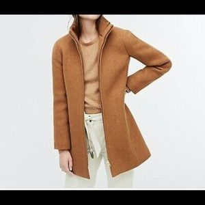 Jcrew wool tan coat with zipper